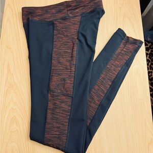 Aeropostale Navy Blue Leggings with Pink Heather Panels
